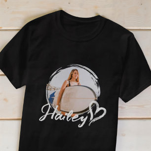 Freundin Einfach Moderne Grunge Herz Kühles Foto T-Shirt