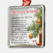 Freundin-Gedicht - Weihnachtsentwurf Ornament Aus Metall (Links)