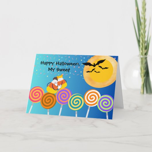 Freundin Halloween mit Candy Corn Couple Karte (Vorderseite)