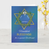 Freundin Hanukkah Blessings Star von David Karte (Gelbe Blume)