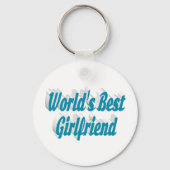 Freundin Himmelblau Typografie Schlüsselanhänger (Rückseite)