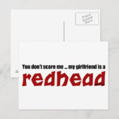 Freundin ist Redhead Postkarte (Vorne/Hinten)