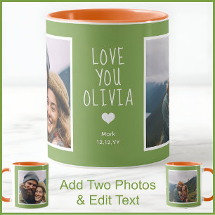 Freundin Liebt Dich Fotos Modern Grün C111 Weiß Tasse
