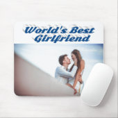 Freundin mit blauem Typografie-Foto Mousepad (Mit Mouse)