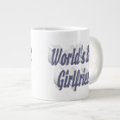 Freundin mit grauer Halbtypografie Jumbo-Tasse (Vorderseite Rechts)