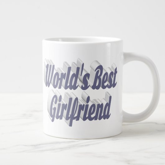 Freundin mit grauer Halbtypografie Jumbo-Tasse (Rechts)