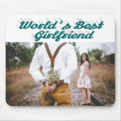 Freundin mit grünem Skript-Foto Mousepad (Vorne)