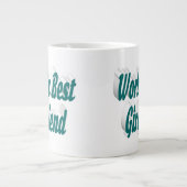 Freundin mit grüner Halbtypografie Jumbo-Tasse (Vorderseite)