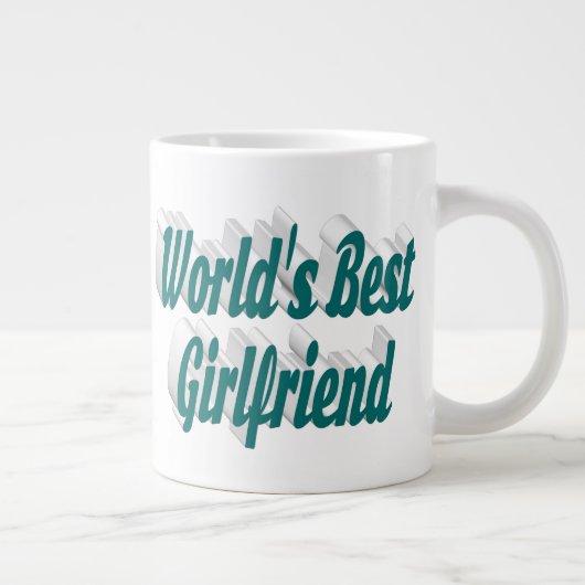 Freundin mit grüner Halbtypografie Jumbo-Tasse (Rechts)