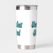 Freundin mit grüner Halbtypografie Thermobecher (Links)