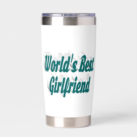 Freundin mit grüner Halbtypografie Thermobecher (Rückseite)