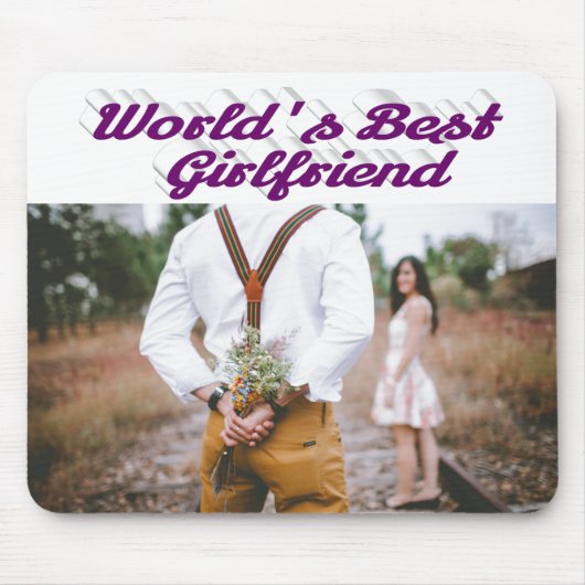 Freundin mit lila Foto Mousepad (Vorne)