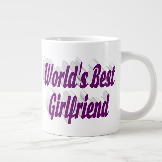 Freundin mit lila Halbtypografie Jumbo-Tasse (Rechts)