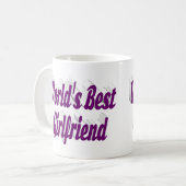 Freundin mit lila Halbtypografie Kaffeetasse (Vorderseite Links)