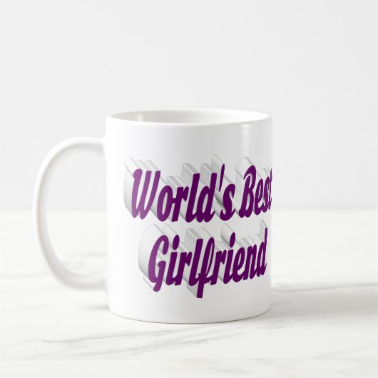 Freundin mit lila Halbtypografie Kaffeetasse (Links)