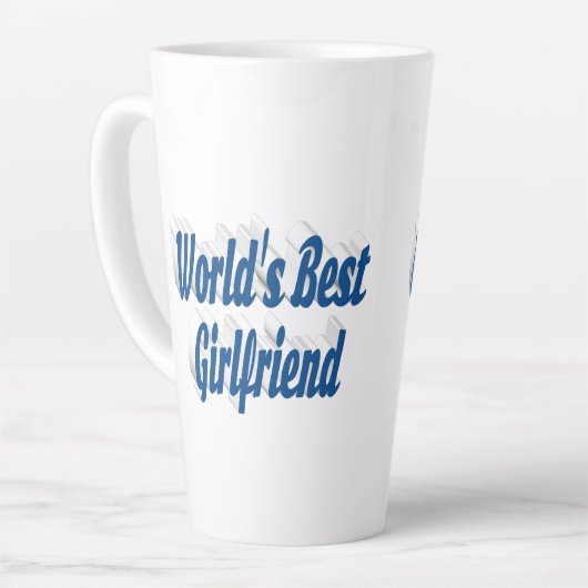 Freundin mit Meerblauer Typografie Milchtasse (Linke Ecke)