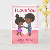 Freundin, Niedlich liebendes afroamerikanisches Pa Karte (Gelbe Blume)