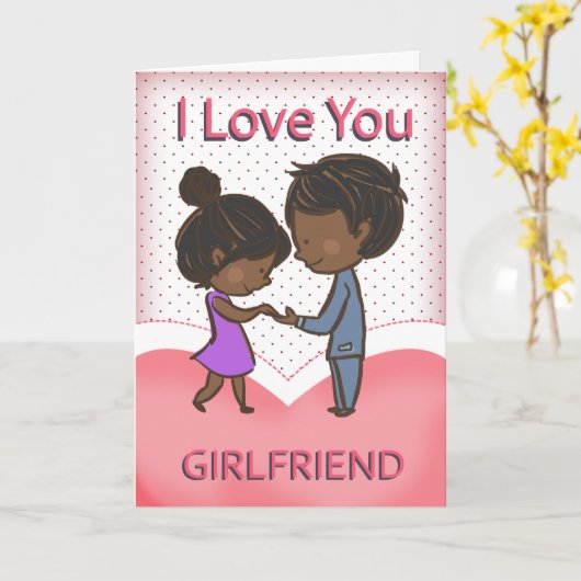 Freundin, Niedlich liebendes afroamerikanisches Pa Karte (Gelbe Blume)