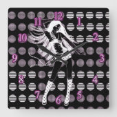 Freundin Quadratische Wanduhr (Vorderseite)