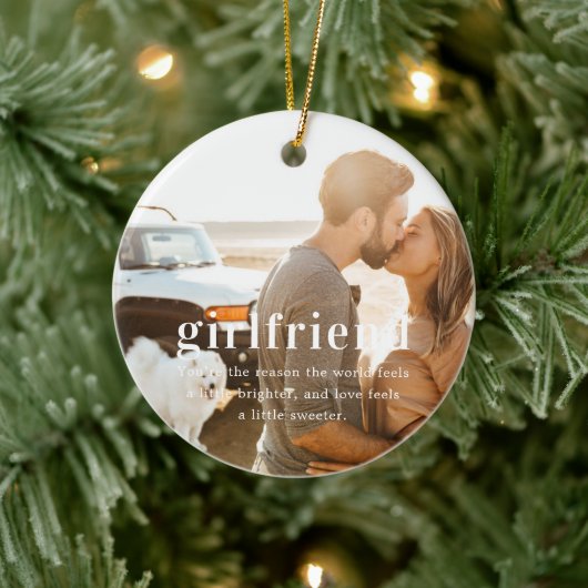 Freundin | Sentimental Foto Keepake Weihnachten Keramik Ornament (Baum)