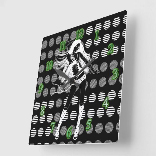 Freundin Tänzerin Quadratische Wanduhr (Winkel)