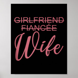Freundin Verlobte Ehefrau, Hochzeit, Frisch verhei Poster