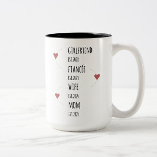 Freundin Verlobte Ehefrau Mutter Benutzerdefiniert Zweifarbige Tasse