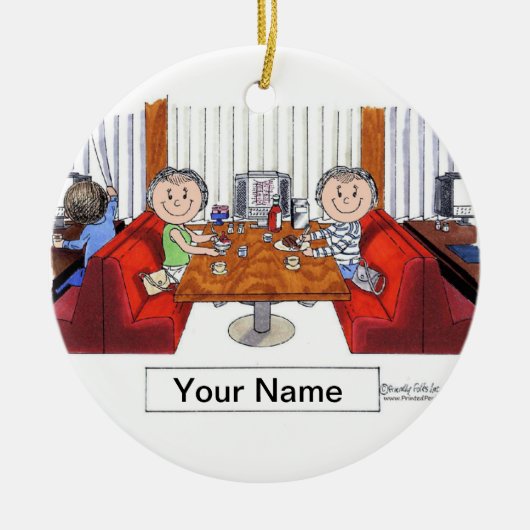 Freundinnen, 2 Damen - Personalisierter Cartoon, Keramikornament (Vorne)