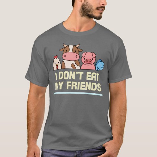 Freundinnen Hühnerkuhfisch Design für Vegane Mensc T-Shirt (Vorderseite)