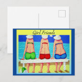 Freundinnen Postkarte (Vorne/Hinten)