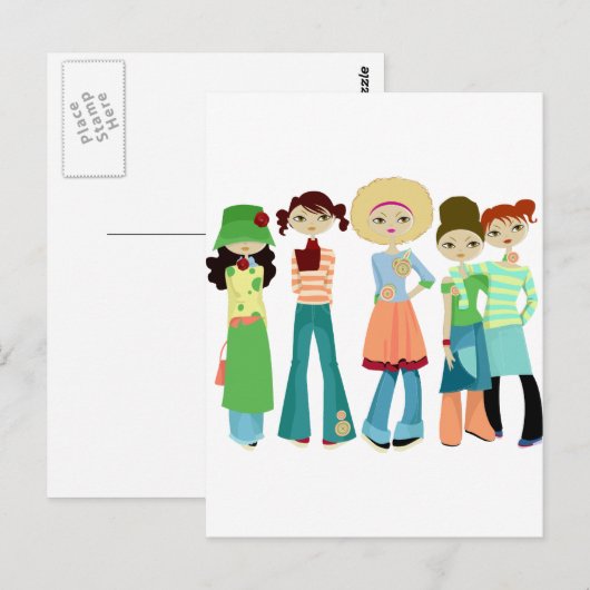 Freundinnen Postkarte (Vorne/Hinten)