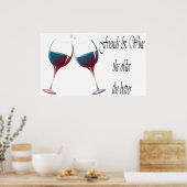 Freundinnen und Wine Älter, der lustigere Druck Poster (Küche)
