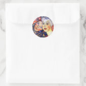 Freundinnen von Gustav Klimt Round Sticker (Tasche)