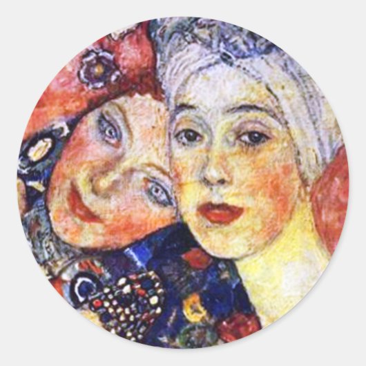 Freundinnen von Gustav Klimt Round Sticker (Vorderseite)