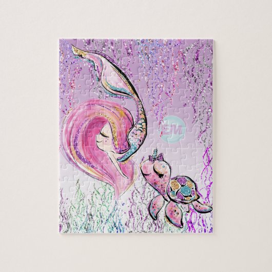 Freundinnen von Meerjungfrauen und Meeresschildkrö Puzzle (Vertikal)