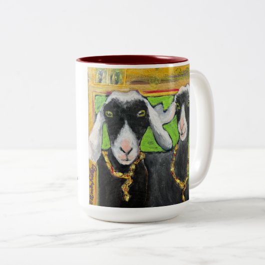Freundinnen Ziegenjunge Tasse - lustige Ziegen mit (VorderseiteRechts)