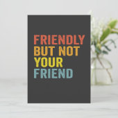 Freundlich, aber nicht Ihr Freund Funny Retro Vint Einladung (Stehend Vorderseite)