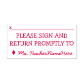 Freundlich "BITTE UNTERZEICHNEN UND SOFORT ZURÜCKK Permastempel (Design)