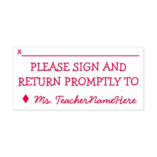 Freundlich "BITTE UNTERZEICHNEN UND SOFORT ZURÜCKK Permastempel (Design)