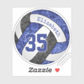 Freundlich blaue schwarze Volleyballmannschaft Far Aufkleber (Blatt)