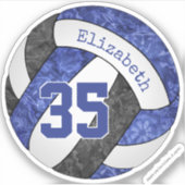 Freundlich blaue schwarze Volleyballmannschaft Far Aufkleber (Vorderseite)