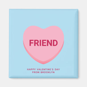 Freundlich blauer rosa Gespräch Herz Valentine Magnet