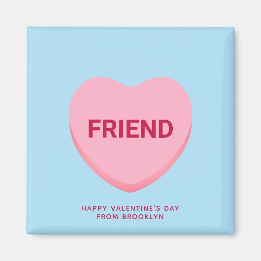 Freundlich blauer rosa Gespräch Herz Valentine Magnet (Vorne)
