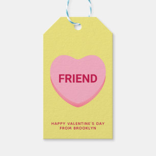 Freundlich gelb rosa Konversation Herz Valentine Geschenkanhänger