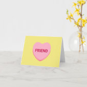 Freundlich gelb rosa Konversation Herz Valentine Karte (Gelbe Blume)