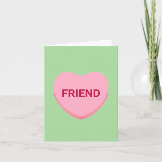 Freundlich grün rosa Konversation Herz Valentine (Vorderseite)
