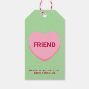 Freundlich grün rosa Konversation Herz Valentine Geschenkanhänger
