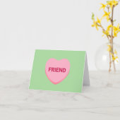 Freundlich grün rosa Konversation Herz Valentine Karte (Gelbe Blume)