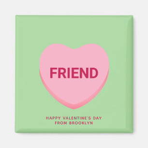 Freundlich grün rosa Konversation Herz Valentine Magnet