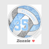 Freundlich hellblau graue Volleyballmannschaftsfar Aufkleber (Blatt)